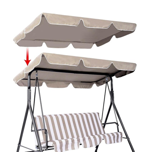 MOWEFLTD Patio Swing Chair Canopy Replacement 2 Seater Waterproof Windproof Rip Proof Garden Hammock Top Cover Outdoor Porch Swing Seat Canopy Cover Arden Furniture Double 142cm L x 120cm W x 18cm H