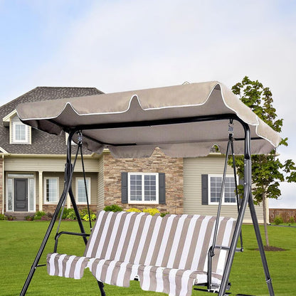 MOWEFLTD Patio Swing Chair Canopy Replacement 2 Seater Waterproof Windproof Rip Proof Garden Hammock Top Cover Outdoor Porch Swing Seat Canopy Cover Arden Furniture Double 142cm L x 120cm W x 18cm H